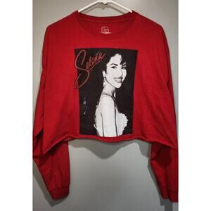 Selena Crop Top Women's XL Red Long Sleeve